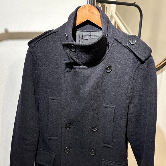 Kai-aakmann Men's Black Peacoat - Picture 1 of 9